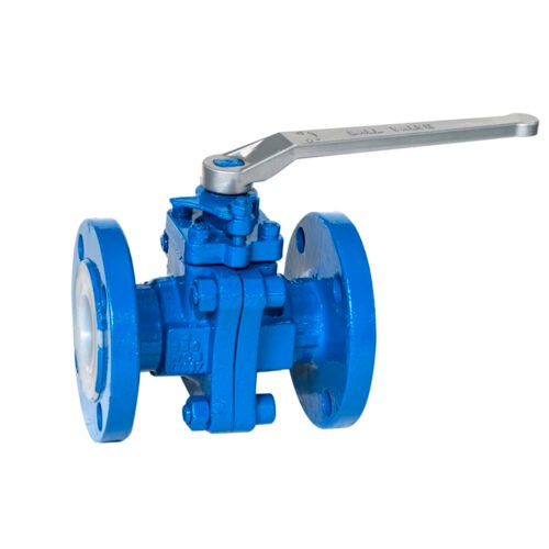 2PC PFA Lined Flange Ball Valve 150LBS